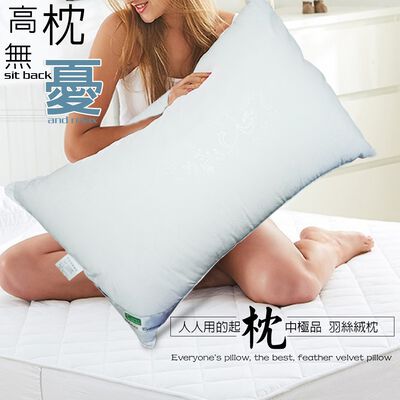 金德恩 GS MALL 臺灣製造 一入 頂級可水洗羽絲絨枕 47x75cm 水洗枕 透氣枕 柔軟枕 羽絲絨枕 枕頭 寢具 羽絨枕