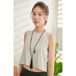 YOGA FLOW Flow Tank ( S ) 短版圓領罩衫 - 納瓦白 Khaki Grey, , large