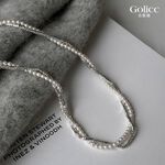 【Gulicc】古莉可 項鍊 碎銀子珍珠雙層交疊項鍊, , large