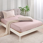 【Betrise】Camellia Cheese | Environmentally friendly printing and dyeing anti-mite antibacterial 100% combed cotton dual-purpose quilt bed sheet set - extra large, , large