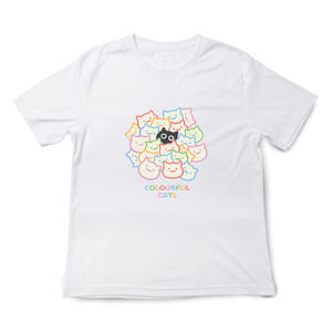 JZ TEE Black Cat and Colorful Cats Graphic Tee
