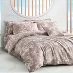 純天絲雙人七件式床罩組-莫麗花園, , large