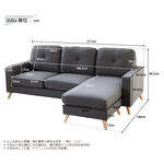 Alison L-shaped fabric sofa, , large