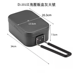 戶外洩壓鋁製飯盒灰色 1.3L （洩壓飯盒 露營、 輕量戶外炊具、復古軍風飯盒）, , large