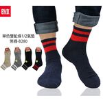 【BVD】單色雙配條1/2氣墊男襪-B280 男襪 短襪 休閒襪, , large