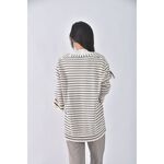 (M) max co質感亞麻棉質條紋杏色外套二手衣, , large