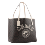 COACH City 校徽標誌塗層帆布托特包/巧克力/白色, , large
