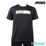 KINGO-特大尺碼-男款 排汗 圓領T-黑-415621, , large