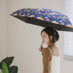 【rento】Carbon Fiber Lightweight UV Protection Umbrella with Black Coating – Blossoms & Moon, , large