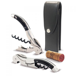 Pulltex Cordoba Horn Handle Hand Made Corkscrew with Leather Case Set, , large