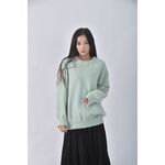 (XL) 質感圓領綠色毛衣二手衣, , large