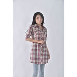 (M) et boite格紋紅色短袖上衣二手衣, , large