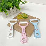 【KYOCERA京瓷】日本製 京瓷抗菌 凱蒂貓Kitty 陶瓷削皮器去皮器-純白(日本境內版), 純白, large
