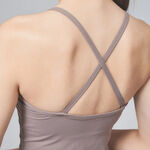 YOGA FLOW Barbie Tank - 細肩帶側邊簍空長版上衣 - 茶褐 Bark, , large