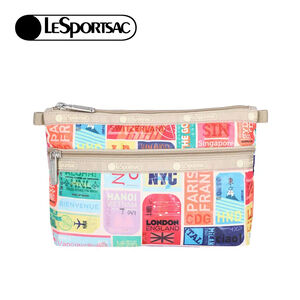 Lesportsac Cosmetic Clutch 雙層拉鍊化妝包 / 旅人的印記