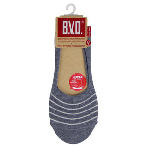 B.V.D簡約條紋休閒女襪套-5B248灰藍色