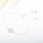 【Angel & Me】Rose quartz crystal pink simple bracelet Valentine Day gift, , large