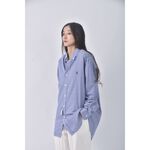 (L) ralph lauren質感格紋藍色襯衫上衣二手衣, , large