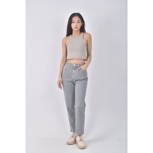 (S) meier q高腰丹寧牛仔質感棉質純棉灰色長褲二手衣