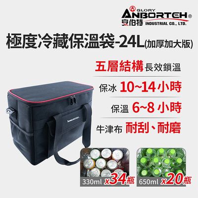 【安伯特】立可收 極度冷藏保溫袋(加厚加大版)24L-附側背帶(大容量 保溫 冷藏 保鮮 防水)