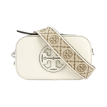 TORY BURCH Miller 荔枝紋雙拉鍊迷你相機包(新象牙白), , large