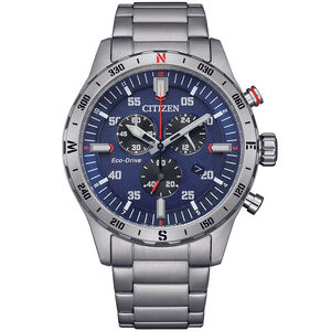 CITIZEN 星辰 光動能計時手錶-藍 AT2520-89L