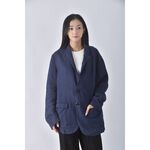 (L) 【陳喬恩私服】tommy hilfiger西裝中性寬鬆排扣藍色外套二手衣, , large