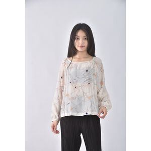 (S) club monaco質感圓領杏色長袖上衣二手衣