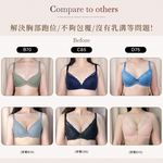 【Clany可蘭霓】 澎然升級 抑菌石墨烯軟鋼圈調整型BCD內衣｜低脊心.集中包副乳.蕾絲內衣 8071-52 霧灰藍, , large