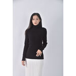 (S) lativ質感坑紋黑色長袖上衣二手衣, , large