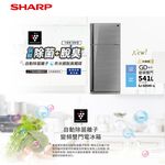 SHARP 夏普 自動除菌離子變頻雙門電冰箱 SJ-GD54V-SL, , large