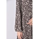 (S) earth music ecology碎花質感V領棕色洋裝二手衣, , large