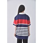 (L) nautica質感棉質純棉藍色短袖上衣二手衣, , large