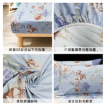 【多利寶寢具】FITNESS 精梳棉雙人加大床包枕套三件組-嫚花沁語-藍, , large