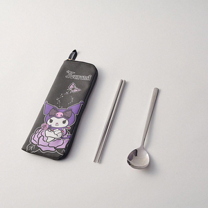 SANRIO Simple Cutlery Set - Coolomi - Black Butterfly Design Two-Piece Set