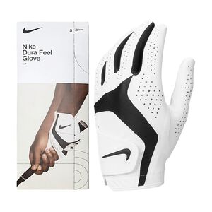 NIKE DURA FEEL X GG 男子高爾夫手套(左手) 單入裝 合成皮 耐用 彈力 舒適 抓地力 手感 白黑,  NIKE DURA FEEL X GG 男子高爾夫手套(左手) 單入裝 合成皮 耐用 彈力 舒適 抓地力 手感 白黑