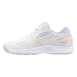 Mizuno Cyclone Speed 4 女 排球鞋 基本款 運動 訓練 輕量 白 淺橘 [V1GC238000]