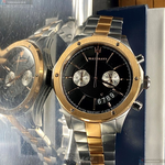 [星晴錶業]MASERATI手錶,46mm,R8873627004黑色錶面玫瑰金錶殼金銀相間精鋼錶帶款, , large
