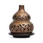 【A&R】招財開運 鏤空福祿鎏金香薰爐 附葫蘆香插, , large