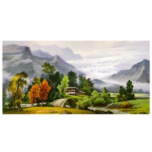 【御畫房】春山如笑 國家一級畫師手繪油畫60×120cm(VF-114)