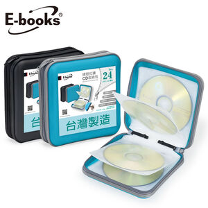 E-books 硬殼拉鍊CD收納包 24入-顏色隨機出貨