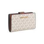 Michael Kors 金字Logo 滿版塗層帆布釦式中夾(香草白), , large