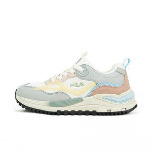 Kixpress-Fila Overlap 女 休閒鞋 運動鞋 慢跑鞋 低筒 透氣 復古 灰粉 [5-J347Y-756]