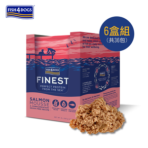 【倆寶貝精品館】海洋之星FISH4DOGS 海藻精華鮭魚慕斯(犬用)  6盒(100gｘ36包)