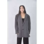 (XL) studio doe西裝墊肩灰色外套二手衣, , large