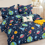 【FOCA】Spaceship | Reactive Printed and Dyeed 100% Edelweiss Cotton Six-Piece Cotton Cover Set, , large