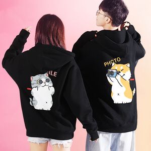 JZ TEE Shiba Inu & Cat - Photo Hoodie