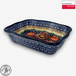 【SOLO Vintage】Cerraf Polish Pottery 18.5cm Baking Pan Dish Banquet of Elegant Red Series Made in Poland, , large