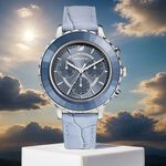 SWAROVSKI 施華洛世奇 送禮 Octea Lux Chrono丹寧藍晶鑽手錶 女錶-39.5mm 5580600, , large