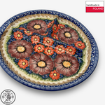 【SOLO Vintage】Cerraf Polish Pottery 28cm Divider Plate Banquet of Elegant Red Series Made in Poland, , large